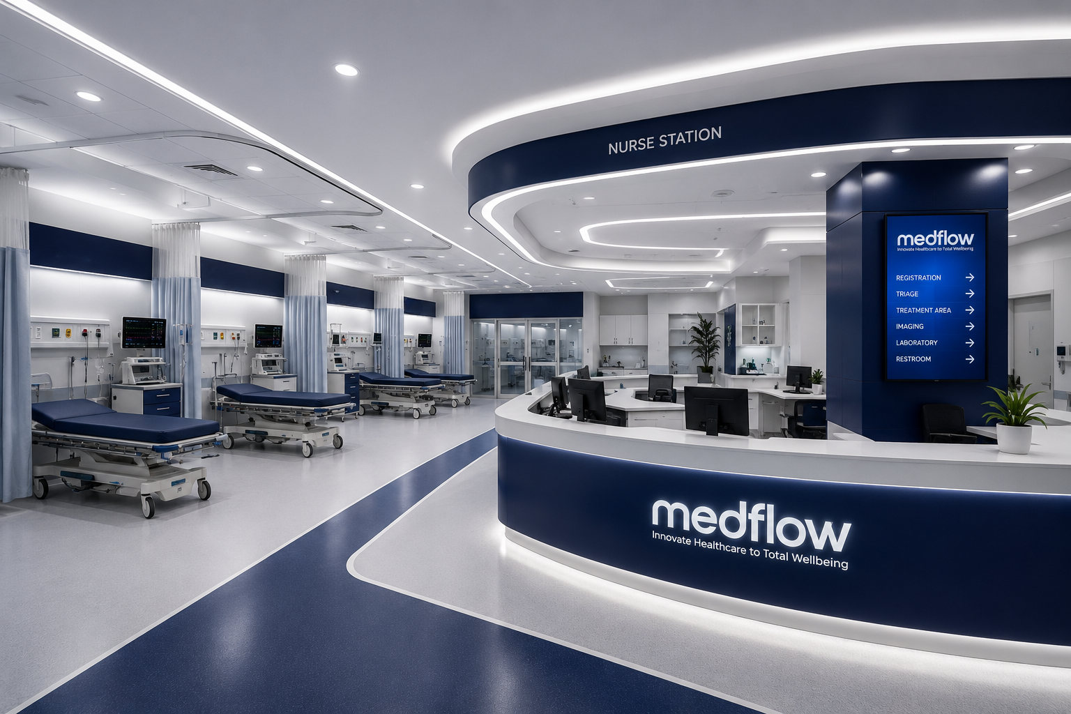 Modern emergency room trauma bay